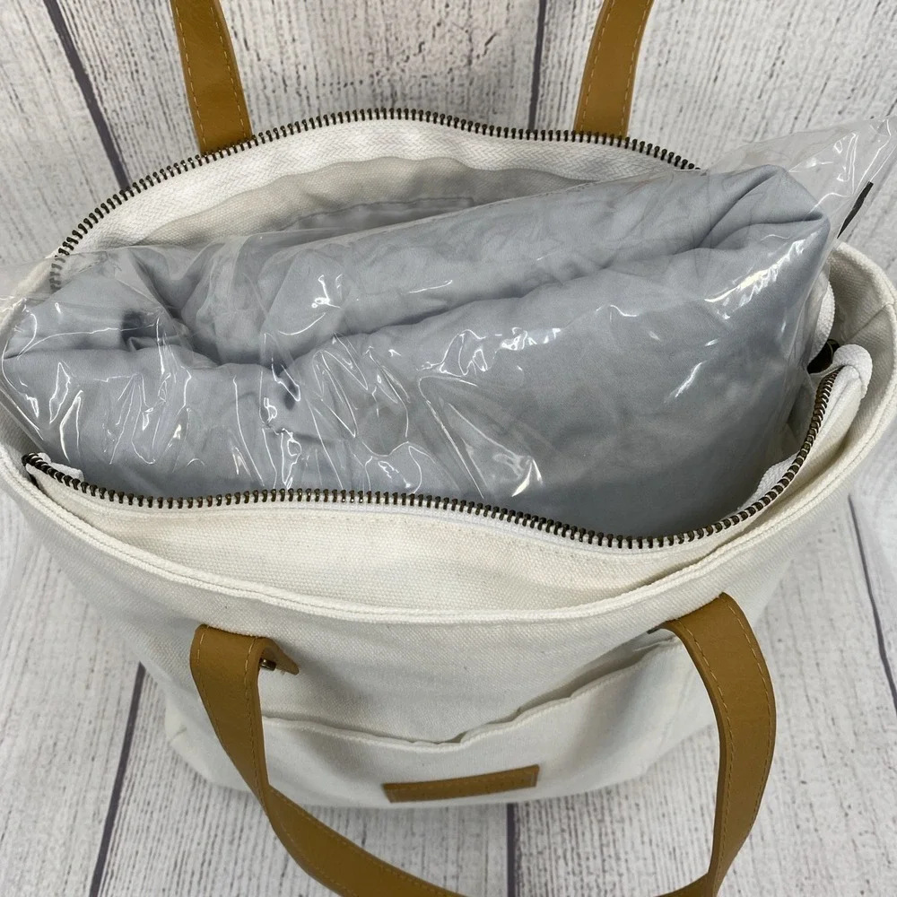 Cozy Earth Duvet Cover KING Shore Ice Blue Luxury Viscose Bamboo Canvas Tote